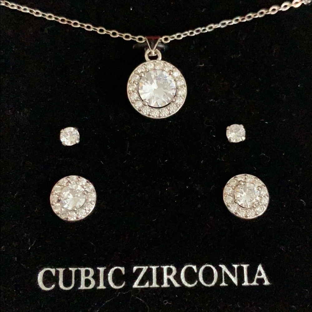 🌸Nib Giani Bernini Ss Cz Pendent/Earring Set